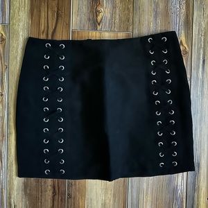Suede laced skirt